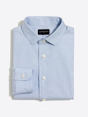 NWT Crewcuts Boys Size 10 Thompson Flex Dress Shirt Light Blue Formal JCrew